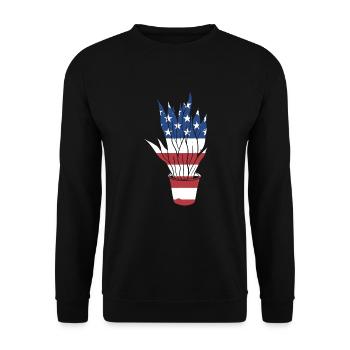 Jardinier Us Drapeau Jardinage - Sweat-shirt Unisexe - noir - Devant - Alina (178cm) & Michal (187cm)
