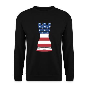 Chess Player Us Flag Chess - Unisex Pullover - Schwarz - Vorne - Alina (178cm) & Michal (187cm)
