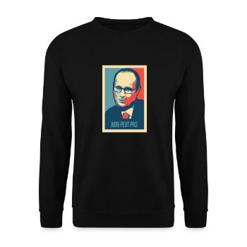 Popularité de François Hollande - Sweat-shirt Unisexe - noir - Devant - Alina (178cm) & Michal (187cm)