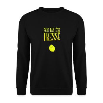 faut pas être pressé comme un citron - Sweat-shirt Unisexe - noir - Devant - Alina (178cm) & Michal (187cm)