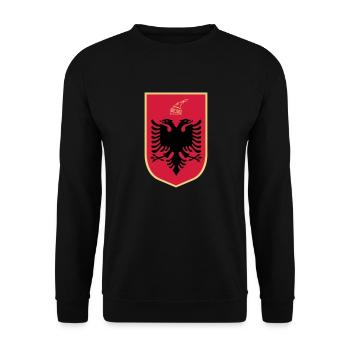 Coat_of_Arms_of_Albania - Unisex Pullover - Schwarz - Vorne - Alina (178cm) & Michal (187cm)