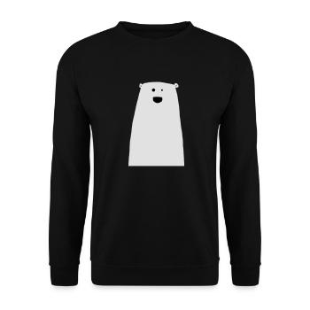 Freundliche Eisbär Zeichnung - Unisex Pullover - Schwarz - Vorne - Alina (178cm) & Michal (187cm)