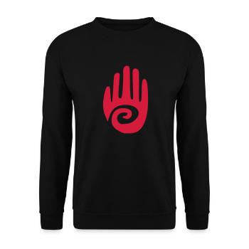 vecteur de la main pétroglyphe - Sweat-shirt Unisexe - noir - Devant - Alina (178cm) & Michal (187cm)