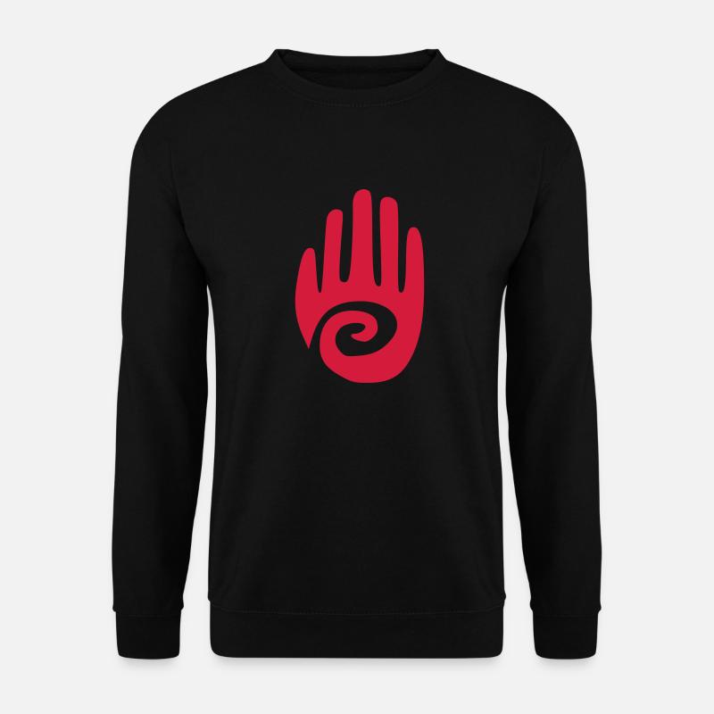 petroglyph hand vector - Unisex Sweatshirt - black
