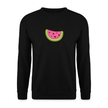 Melon d'eau mignon Smile Kawaii - Sweat-shirt Unisexe - noir - Devant - Alina (178cm) & Michal (187cm)