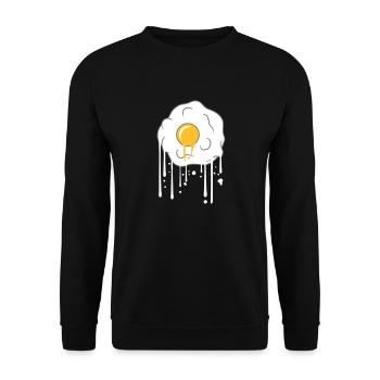 graffiti tropfen spiegelei kochen braten essen ei - Unisex Pullover - Schwarz - Vorne - Alina (178cm) & Michal (187cm)