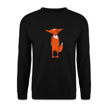 renard intelligent - Sweat-shirt Unisexe - noir - Devant - Alina (178cm) & Michal (187cm)