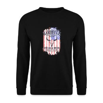 Barbecue - BBQ - USA Buffalo - Sweat-shirt Unisexe - noir - Devant - Alina (178cm) & Michal (187cm)