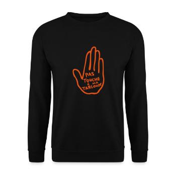 touche pas tarlouze gay provocateur humour - Sweat-shirt Unisexe - noir - Devant - Alina (178cm) & Michal (187cm)