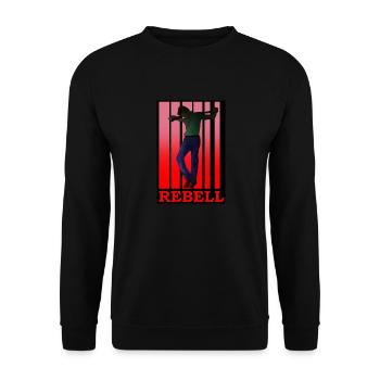 A rebel - Unisex Sweatshirt - black - Front - Alina (178cm) & Michal (187cm)