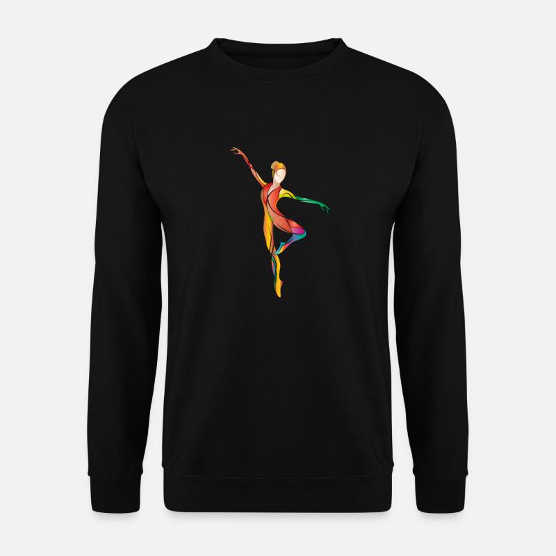 tanzende Ballerina in vielen leuchtenden Farben - Unisex Pullover - Schwarz