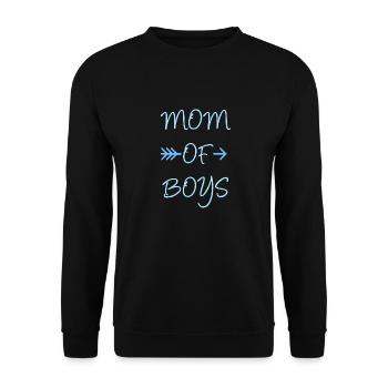 mom of boys super cute gift for mothers - Unisex Sweatshirt - black - Front - Alina (178cm) & Michal (187cm)