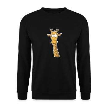 Lustige Giraffe - Unisex Pullover - Schwarz - Vorne - Alina (178cm) & Michal (187cm)