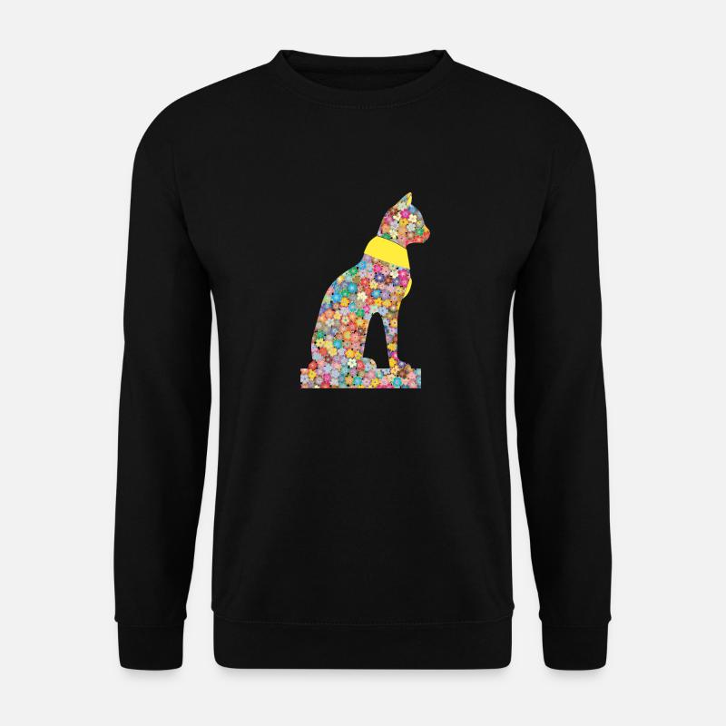 Cat Flower Pharaohs Ancient - Unisex Sweatshirt - black