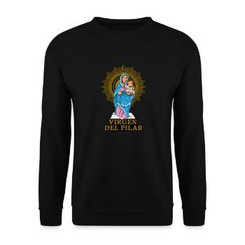VIRGEN DEL PILAR by The Manzanita´s - Unisex Pullover - Schwarz - Vorne - Alina (178cm) & Michal (187cm)