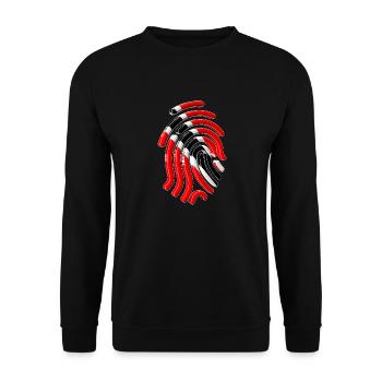 Trinidad-Flagge - Unisex Pullover - Schwarz - Vorne - Alina (178cm) & Michal (187cm)