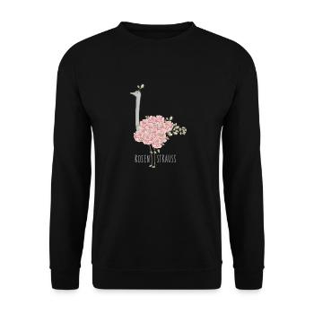 Rosen Strauß Wortspiel - Unisex Pullover - Schwarz - Vorne - Alina (178cm) & Michal (187cm)