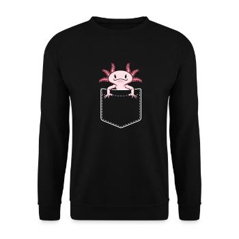 Axolotl in bag Kawaii tail lurch - Unisex Sweatshirt - black - Front - Alina (178cm) & Michal (187cm)