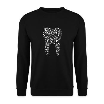 Zahn Zahnarzt Kieferorthopädie Zahnarzthelferin - Unisex Pullover - Schwarz - Vorne - Alina (178cm) & Michal (187cm)