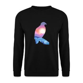 Eagle, Bird, Mountains, Animal motif, Sunrise - Unisex Sweatshirt - black - Front - Alina (178cm) & Michal (187cm)
