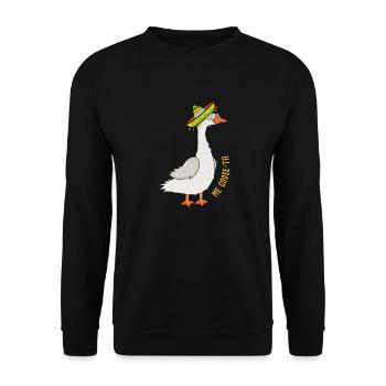 Mexican Spanish Joke Goose Pun Me Goose Ta - Unisex Sweatshirt - black - Front - Alina (178cm) & Michal (187cm)
