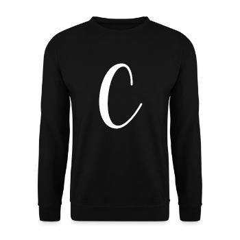 Calligraphy, initial C - Unisex Sweatshirt - black - Front - Alina (178cm) & Michal (187cm)
