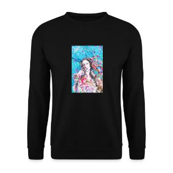 Venus Botticelli - Unisex Pullover - Schwarz - Vorne - Alina (178cm) & Michal (187cm)