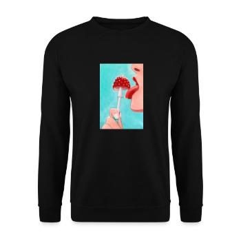 Pilz Pop-Art - Unisex Pullover - Schwarz - Vorne - Alina (178cm) & Michal (187cm)