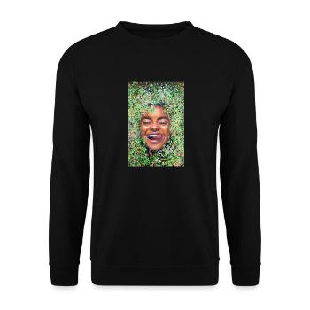 Femme au visage heureux avec la langue - Sweat-shirt Unisexe - noir - Devant - Alina (178cm) & Michal (187cm)