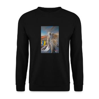 Angel for the Ukraine - Unisex Sweatshirt - black - Front - Alina (178cm) & Michal (187cm)