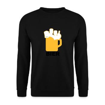 Bier Liga Logo BIER 1 - Unisex Pullover - Schwarz - Vorne - Alina (178cm) & Michal (187cm)