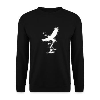 | d’aigle | des oiseaux Liberté | Encre - Sweat-shirt Unisexe - noir - Devant - Alina (178cm) & Michal (187cm)