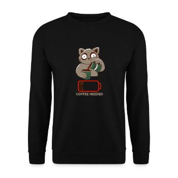 Coffee Cat Coffee needed, Coffee Addicted Cat - Unisex Sweatshirt - black - Front - Alina (178cm) & Michal (187cm)