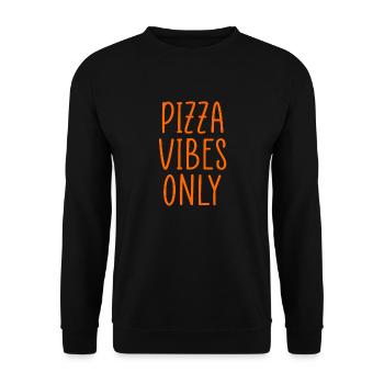 pizza vibes only - Unisex Sweatshirt - black - Front - Alina (178cm) & Michal (187cm)