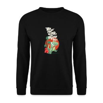 Ukulele trex - Unisex Pullover - Schwarz - Vorne - Alina (178cm) & Michal (187cm)