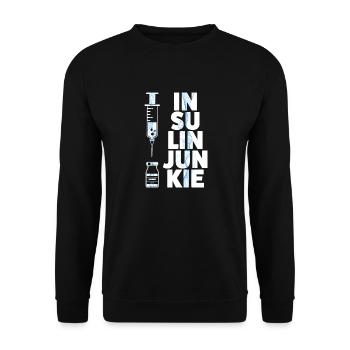 Insulin Junkie - Unisex Pullover - Schwarz - Vorne - Alina (178cm) & Michal (187cm)