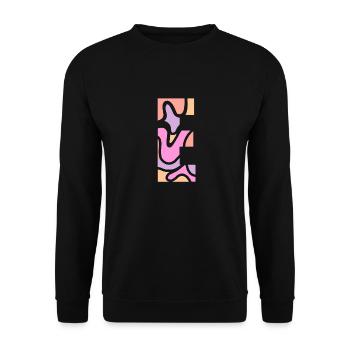 letter E - Unisex Pullover - Schwarz - Vorne - Alina (178cm) & Michal (187cm)