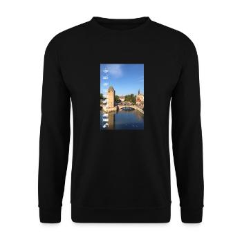 Strasbourg Alsace Covered Bridges - Unisex Sweatshirt - black - Front - Alina (178cm) & Michal (187cm)