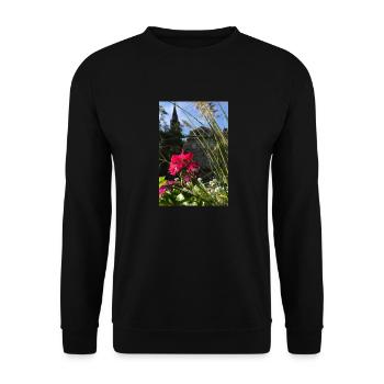 Elsässer Straßburger Domblume - Unisex Pullover - Schwarz - Vorne - Alina (178cm) & Michal (187cm)