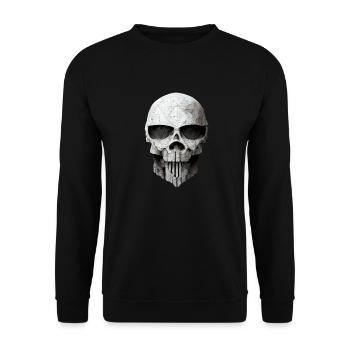 Totenkopf Metall - Unisex Pullover - Schwarz - Vorne - Alina (178cm) & Michal (187cm)