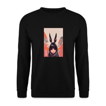Rabbit Girl - Unisex Pullover - Schwarz - Vorne - Alina (178cm) & Michal (187cm)