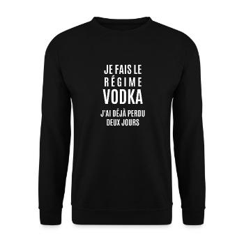 régime vodka - Sweat-shirt Unisexe - noir - Devant - Alina (178cm) & Michal (187cm)