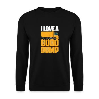 I Love A Good Dump Garbage Man Trucker Garbage - Unisex Pullover - Schwarz - Vorne - Alina (178cm) & Michal (187cm)