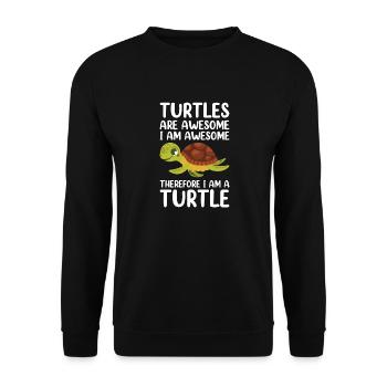 Drôle de tortue de mer Tortue de mer Eau de mer - Sweat-shirt Unisexe - noir - Devant - Alina (178cm) & Michal (187cm)