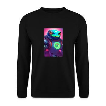 Space Frog Future Cyborg Robot - Unisex Sweatshirt - black - Front - Alina (178cm) & Michal (187cm)