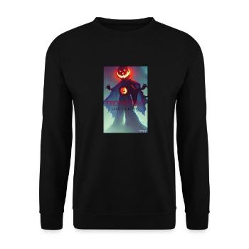 Halloween Pumpkin Monster - Trick or Treat - Unisex Sweatshirt - black - Front - Alina (178cm) & Michal (187cm)