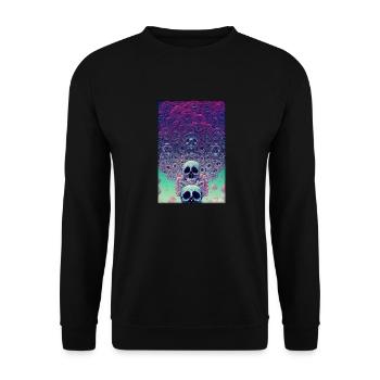 Skull Flowers Rose Cloud - Unisex Sweatshirt - black - Front - Alina (178cm) & Michal (187cm)