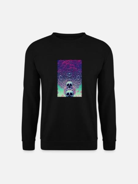 Skull Flowers Rose Cloud - Unisex Sweatshirt - black
