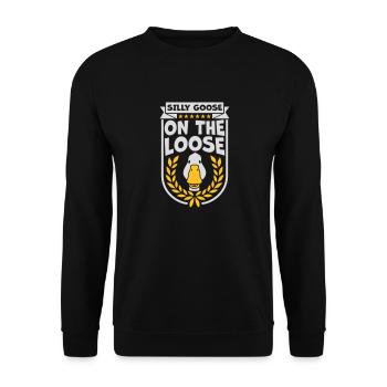 goose on the loose - Unisex Sweatshirt - black - Front - Alina (178cm) & Michal (187cm)