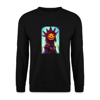Happy Halloween Pumpkin King Monster - Unisex Sweatshirt - black - Front - Alina (178cm) & Michal (187cm)